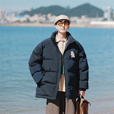 冬季新款宽松面包服港风青春立领棉服男纯色棉衣外套MY9067-P100，男装棉衣，电商A128