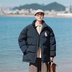 冬季新款宽松面包服港风青春立领棉服男纯色棉衣外套MY9067-P100图片