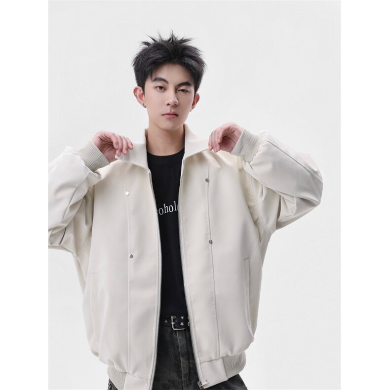 档口美式翻领纹理感PU皮夹克皮衣机车服外套JK508-P70，男装夹克，星座1213