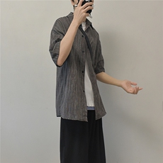 现货条纹五分袖衬衫宽松男生衬衣KD584-P45，男装T恤，电商D312-1