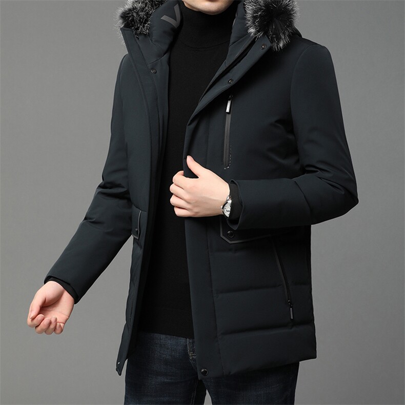 B8286钱塘2020-1冬季男士连帽中长款羽绒服高端90白鸭绒P340,男装羽绒服,钱塘207-1