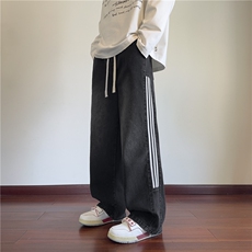 抖音品质春季新款美式条纹设计宽松牛仔裤B315-K25650-p55控78，男装牛仔裤，电商B315