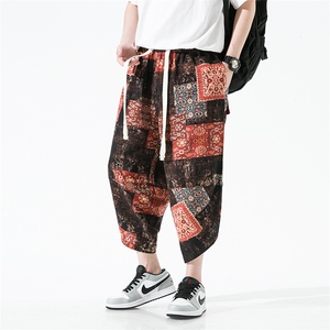 2025 新中式 汉服棉麻 风 民族风 碎花沙滩裤 A057-K366-P40图片