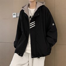 现货春季港风连帽假两件夹克男街头日系情侣棒球服外套W2571-P56，男装夹克，星座512-2