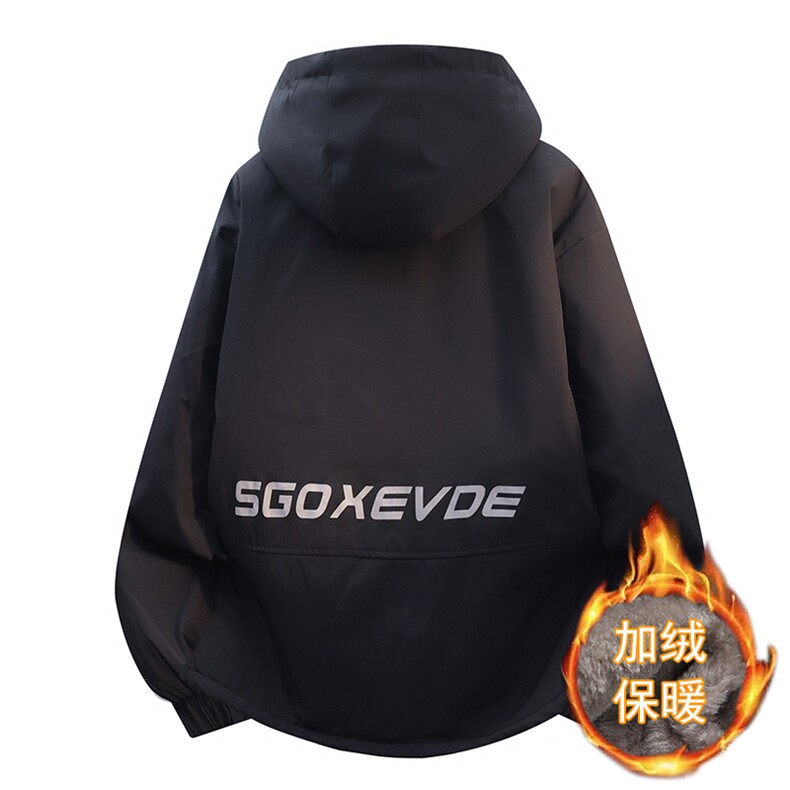 立体冬季外套加绒加厚潮牌夹克连帽宽松保暖派克服A436-D209-P80,男装夹克,电商A436