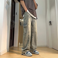 牛仔裤男士韩版潮流高街口袋个性2024夏季新款ins长裤RK1665-P49，男装牛仔裤，星座412-3