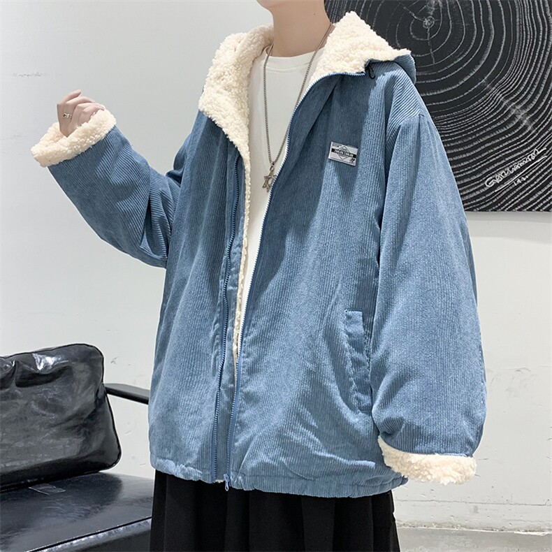 DM72-P120现货男装冬款加厚宽松灯芯绒中性情侣港风棉衣外套,男装棉衣,电商D321-1