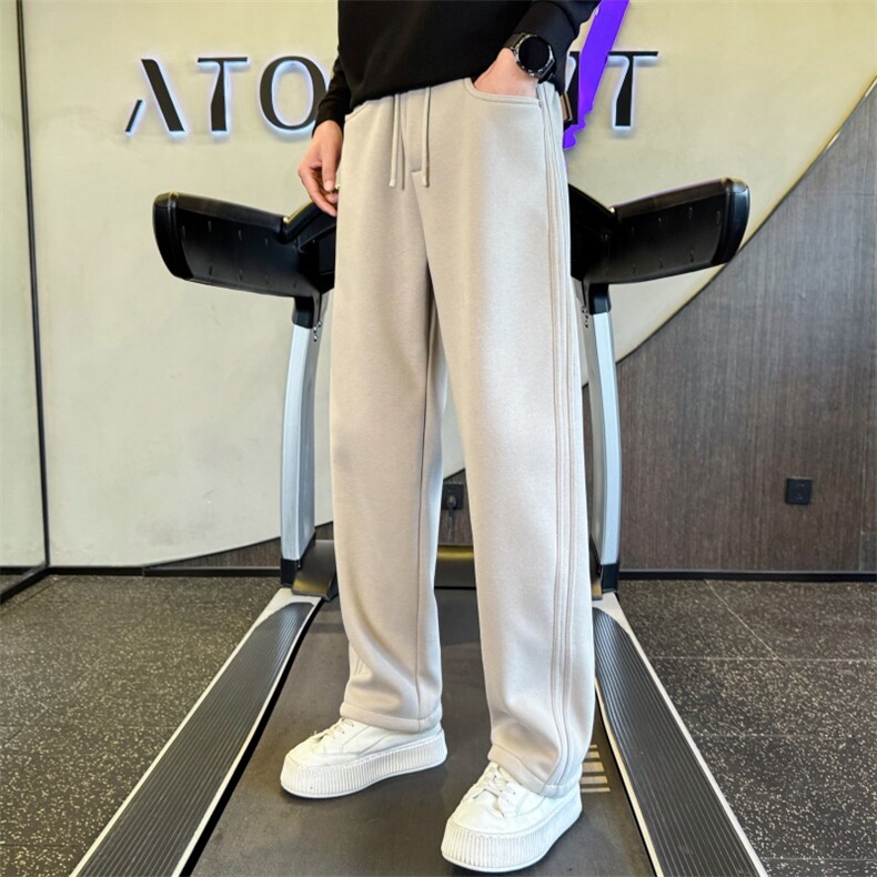 K6832加绒 P6898 店主风小伙风新款加绒休闲卫裤弯刀裤图片