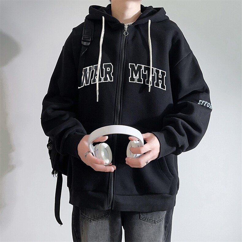 新款男百搭设计感连帽港风白墙针织外套WT3415-P60控98,男装夹克,星座717