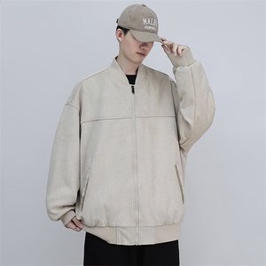 模特图新款麂皮绒飞行夹克男春秋美式复古工装618A-WT1019-P70图片