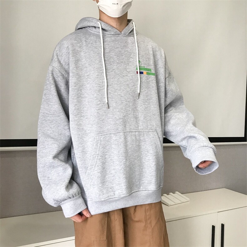 港风冬装背后印花简约店主情侣款加绒连帽卫衣男A189,男装卫衣,星座910A