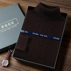 高端貂绒男士高领毛衣秋冬新款舒适百搭时尚针织衫，男装针织衫/毛衣，冬贝尔貂绒