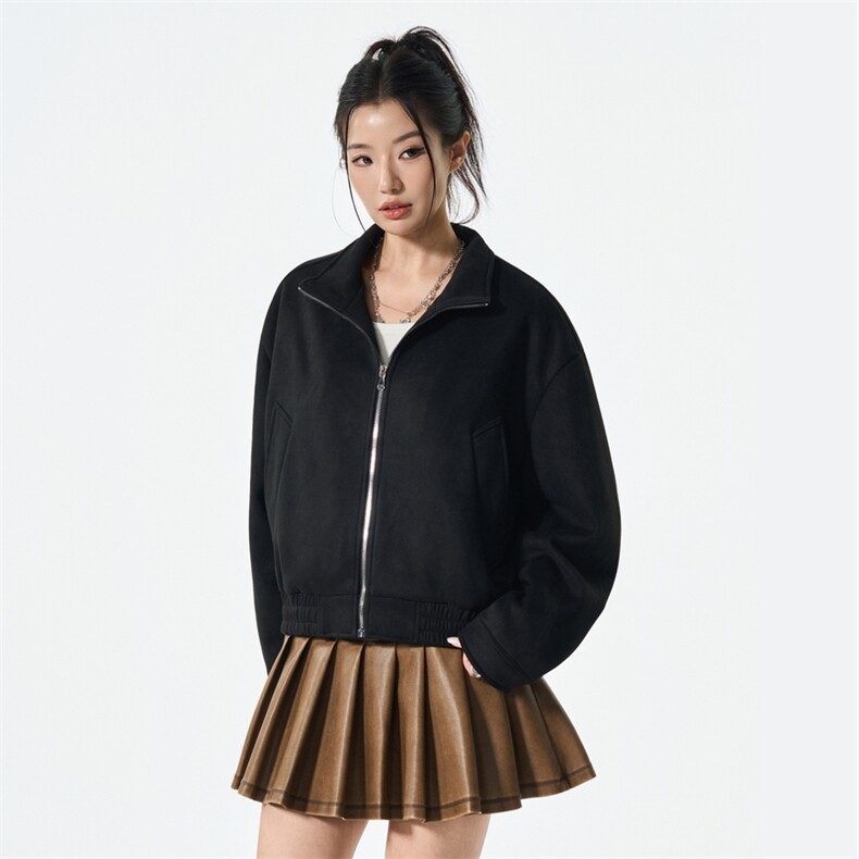 400克重磅鹿皮绒简易宽松泡泡袖光版夹克男女外套A406JK5628P93,男装夹克,星座309（原A406）