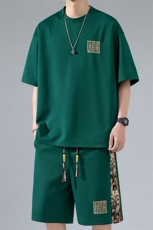 2024夏季新款无影墙大码菠萝格短袖T恤套装M-5XHQ23462-特P45，男装T恤，电商A022