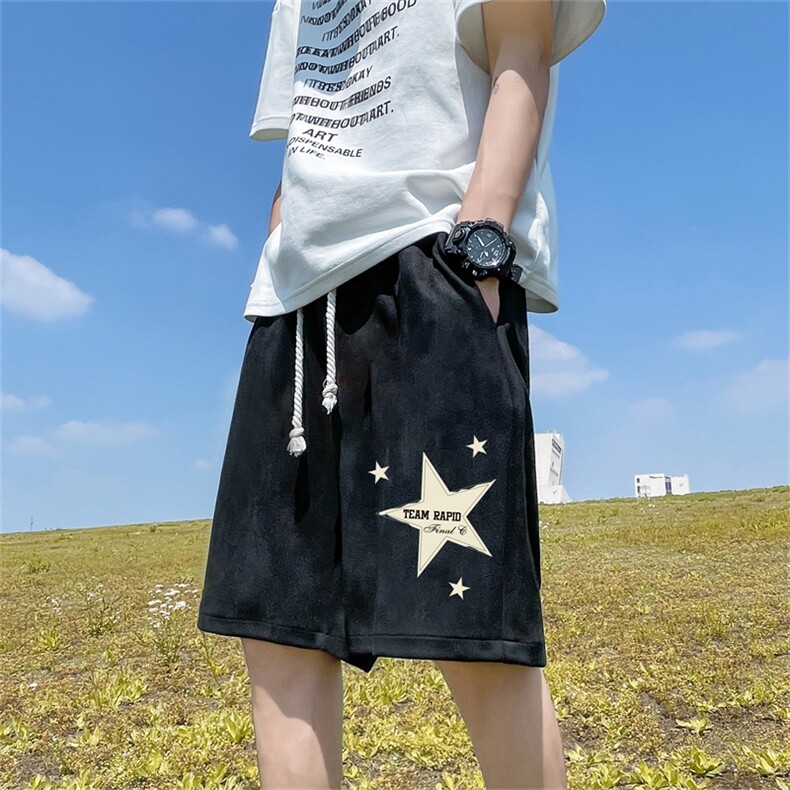 重磅夏季麂皮绒休闲短裤休闲五分裤JDK3145-特p25控48,男装牛仔裤,电商B370