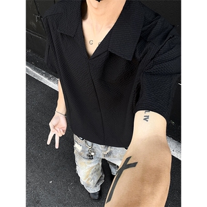 夏季新款男女同款短袖套头衬衣外套XZ102B-1-T2552P30图片