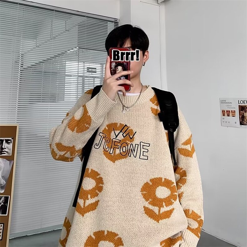 美式圆领毛衣男慵懒风休闲针织衫J233P32,男装针织衫/毛衣,星座1116-2