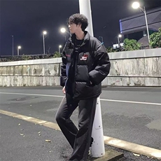 1506/Q8050/P62街头美式印花潮流加厚宽松保暖学生棉服，男装棉衣，星座1506