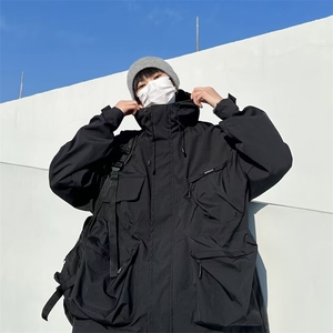 工装冲锋衣夹克男韩版潮流高街2024冬季新款ins宽松外套W4716-P69图片