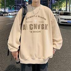 港风圆领卫衣男落肩打底衫潮流百搭上衣外套Y007P28，男装卫衣，星座1204-3