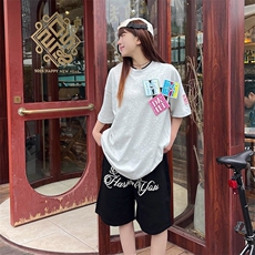 万针全刺绣工艺抖音得物高品质260克重磅纯棉双纱美式高街短袖T恤，男装T恤，电商A486-1