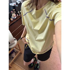网图现货 原版高品质 对色对图 夏季撞色明线短袖男女 A716-P48图片