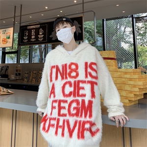 水貂毛慵懒风毛衣男宽松美式复古潮牌情侣小众百搭上衣图片