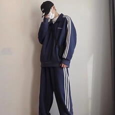 港式潮男双杆卫衣套装男慵懒运动风休闲宽松ins情侣百搭长袖长，男装休闲套装，星座218-1（原230）