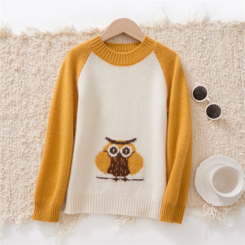 秋冬时尚百搭通勤简约儿童羊绒衫，童装儿童羊绒衫，跳跳羊儿童羊绒衫