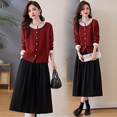 欣贝拉春装新款轻熟风甜美2026年春季女两件套针织裙子【现货】，女装套装/套裙，欣贝拉