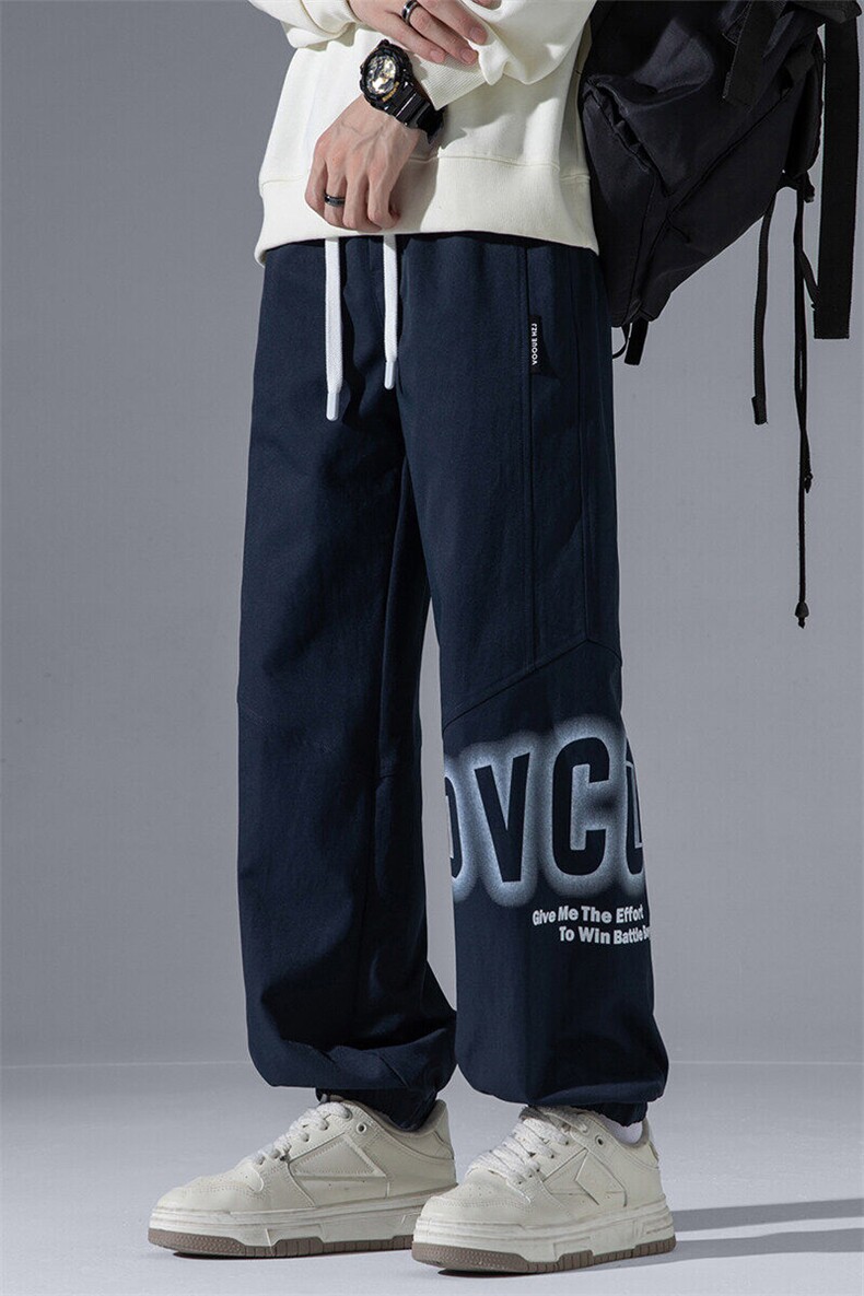 2025春季新款灰墙大码日系弹力印花束脚裤M-5XHK24783-特P35,男装休闲裤,电商A022