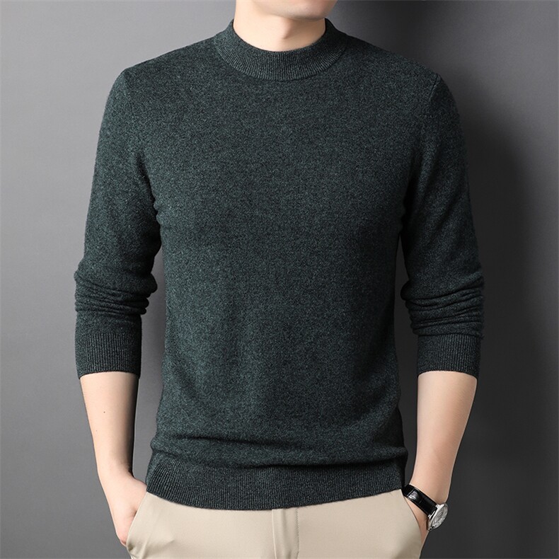 DNJ819冬季新款男士羊毛衫全羊毛纯色百搭针织羊毛衫毛衣P135，男装针织衫/毛衣，钱塘6003（原4033）