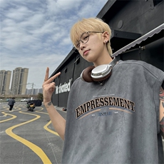 麂皮绒背心坎肩男T恤美式港风潮JB453-特P19控38，男装背心/马甲，电商B370