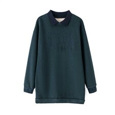 2020冬季新款假两件加绒刺绣卫衣加厚保暖潮流舒适外套，女装卫衣/绒衫，简韵佳