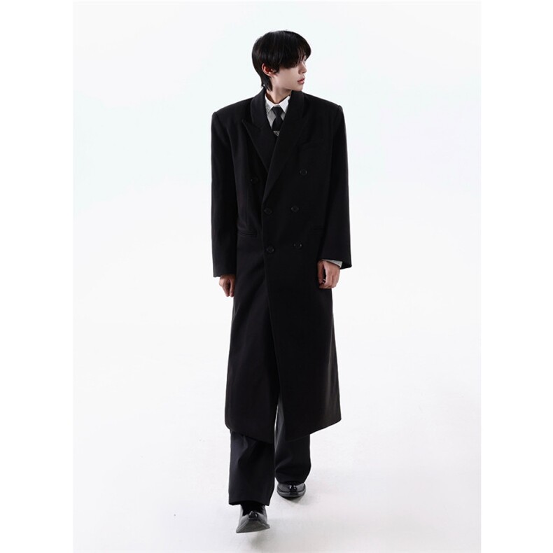 现货 25老钱风韩式长款高品质毛呢双排扣大衣mj1082-p158图片