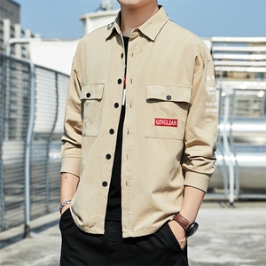 新款男士休闲工装长袖衬衣1901---p35图片