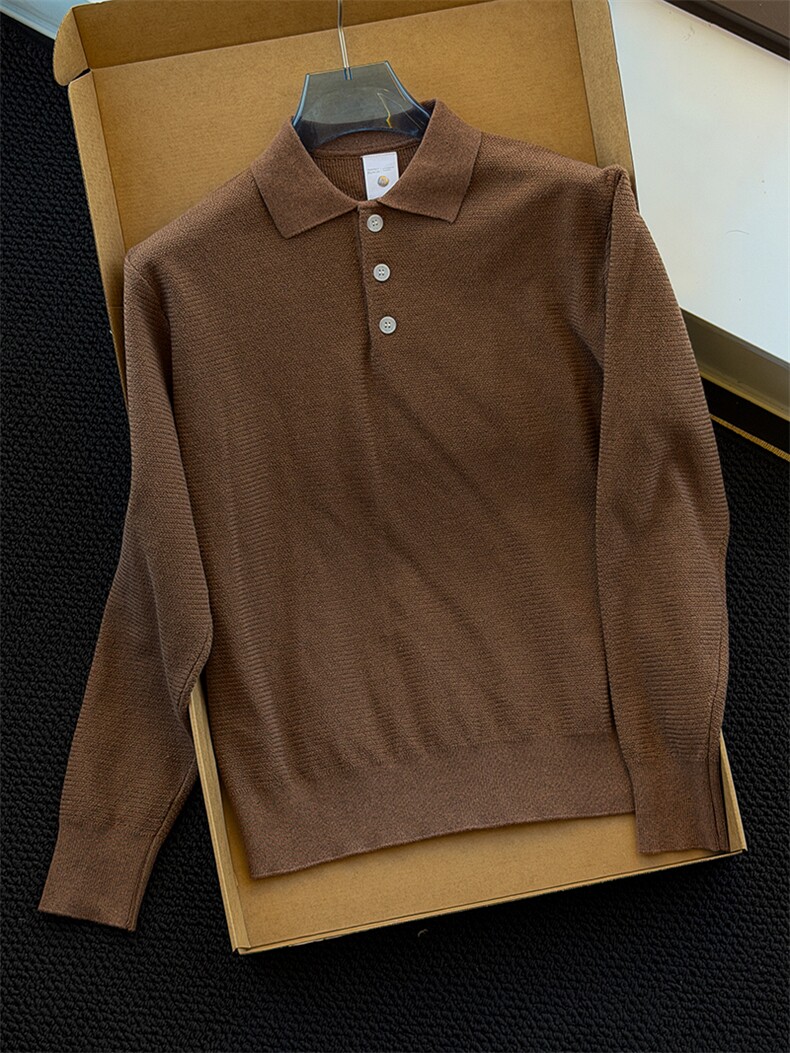 老钱风毛衣翻领针织衫polo毛衣男套头H58019-P70,男装针织衫/毛衣,星座1012-1