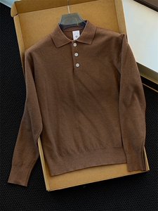 老钱风毛衣翻领针织衫polo毛衣男套头 H58019-P70图片