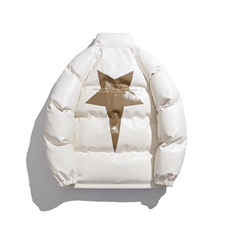 白底鳄鱼纹印花字母设计棉衣大码潮流休闲棉衣男MY77730P128控168，男装棉衣，星座227-7