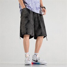 2025夏季新款时尚牛仔五分裤潮流宽松休闲短裤A125-DK12-P38,男装牛仔裤,电商A125
