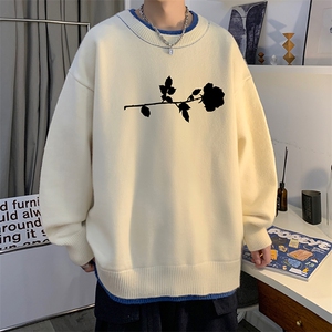 假两件毛衣男大码加绒针织衫男毛线衣M80360-P55加绒P70
