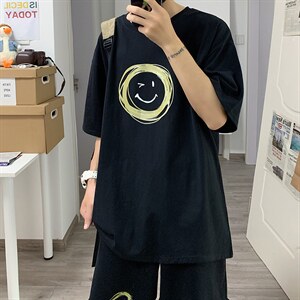 ！2023春夏新款男士短袖T恤纯棉宽松半袖体恤百搭上衣T602P25图片