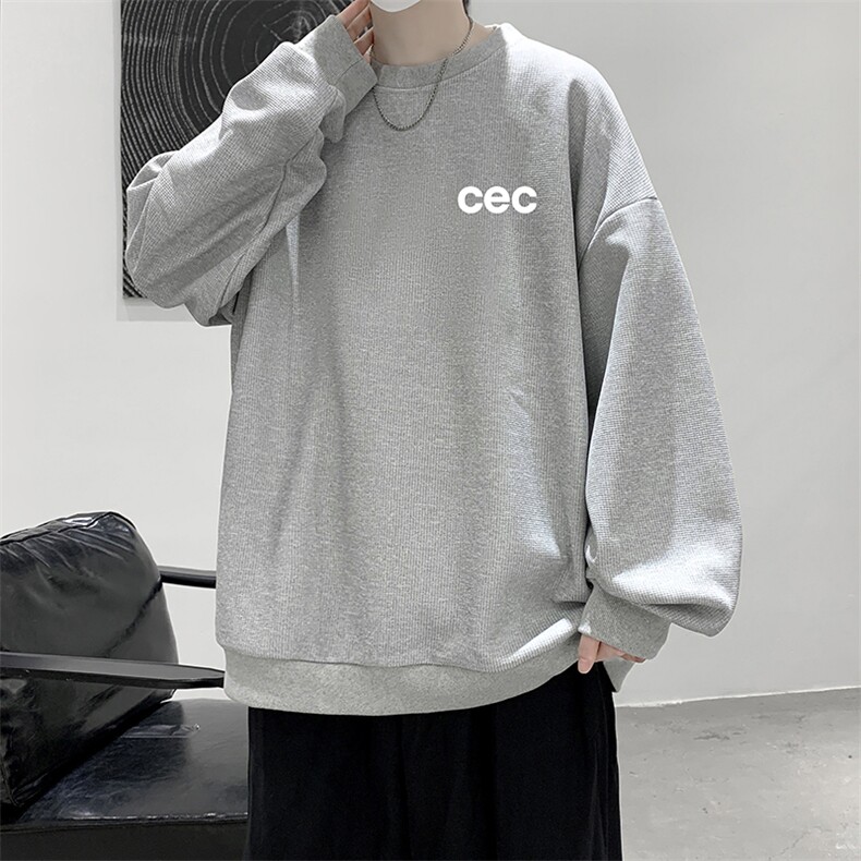 华夫格卫衣圆领卫衣男大码长袖t恤男外套HW76294-P30,男装卫衣,电商A040