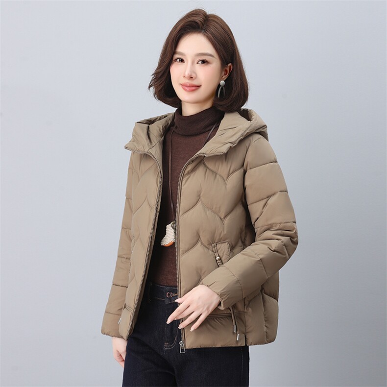 2024年冬季新款时尚连帽休闲羽绒棉棉服,女装棉衣/棉服,依恋蒂丝