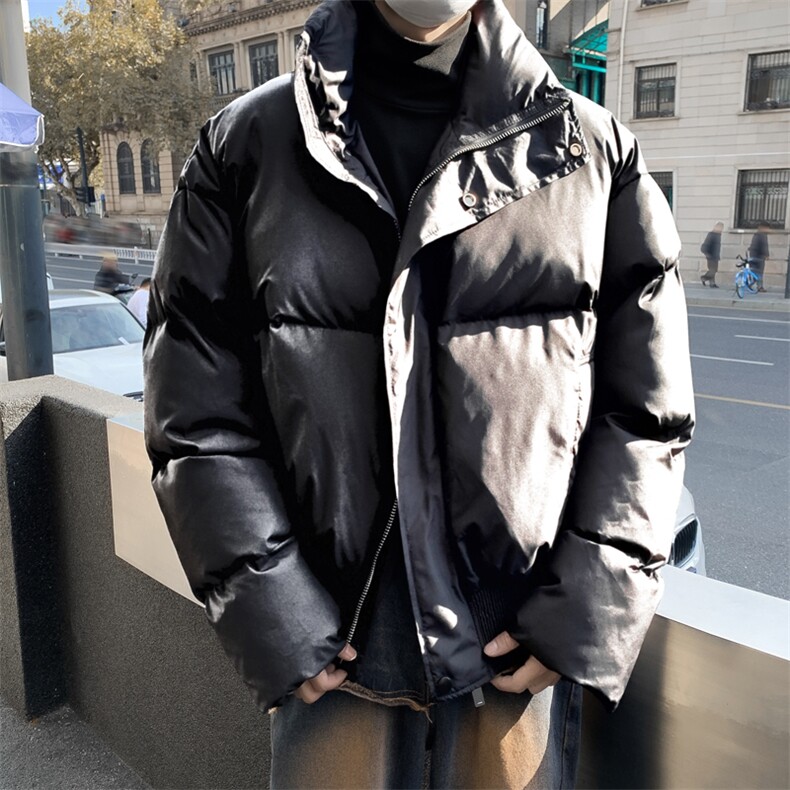 美式PU皮立领短款棉服男加厚保暖工装棉衣外套冬季ootd穿搭面包服,男装棉衣,星座410-7
