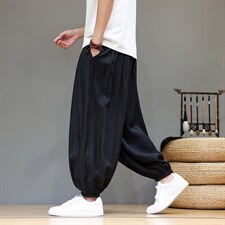2026夏装新款风夏季轻薄透气冰丝灯笼裤宽松版2503-P55，男装休闲裤，电商A057B