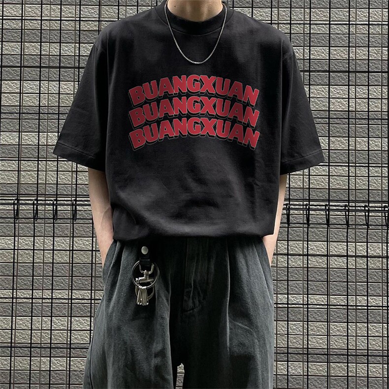 设计感小众字母印花情侣上衣男夏季ins纯棉t恤短袖T1923特P23控39，男装T恤，星座218-5