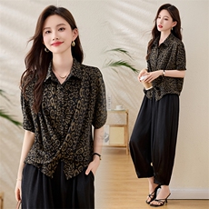 花色醋酸上衣，女装衬衫，恋慕依尚