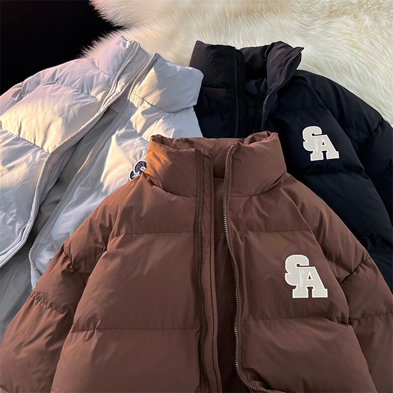 冬季新款宽松面包服港风青春立领棉服男纯色棉衣外套MY9067-P100,男装棉衣,电商A128