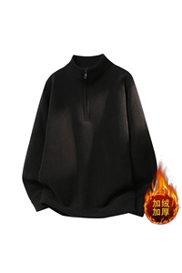 半高领卫衣长袖青年半拉链奥粒绒加厚休闲长绒打底6660-P52图片